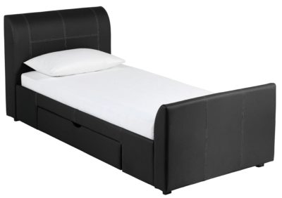 Collection - Enrique Black 1 Drawer - Bed Frame - Single